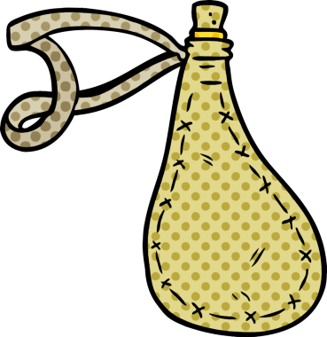 Orijinal karikatür eski su şişesi