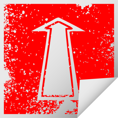 Özgün sıkıntılı kare soyma etiketi ilginç sembol oku