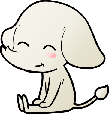 Orijinal şirin fil oturuyor.