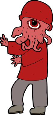 Orijinal karikatür uzaylı adam