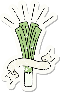 Orijinal eski dövme stili. Pırasa.