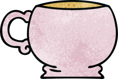 Orijinal el çizimi çizgi film kupası