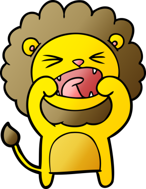 Bir insan tarafından çizilmiş orijinal karikatür aslanı.