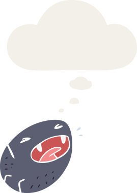 Düşünce baloncuğu olan orijinal çizgi film örümceği