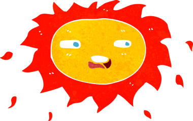 Orijinal karikatür üzgün güneş