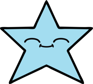 Orijinal bir yıldız balığı karikatürü.