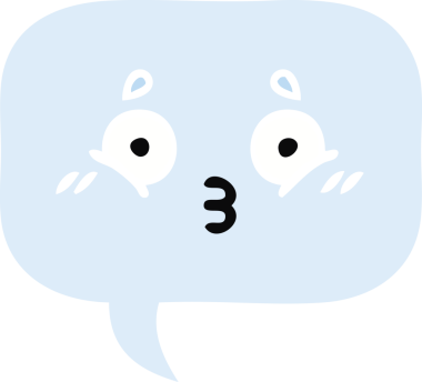 Bir konuşma baloncuğunun orijinal düz renk retro karikatürü