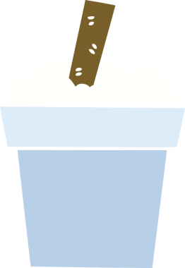 Orijinal el çizimi çizgi film dondurma tenceresi.