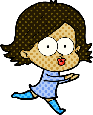 Orijinal çizgi film kızı somurtuyor