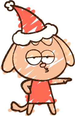 Orijinal Noel Köpek Tebeşiri Çizimi