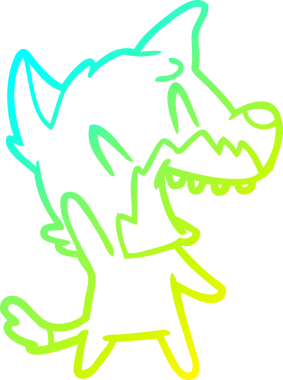 Gülen tilki çizgi filminin orjinal soğuk gradyan çizimi