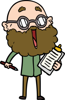 Çizgi filmdeki sakallı neşeli adam.