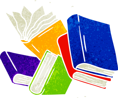 Orijinal el çizimi bir kitap koleksiyonu karalaması.