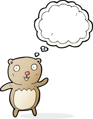 Düşünce baloncuklu orijinal oyuncak ayı.