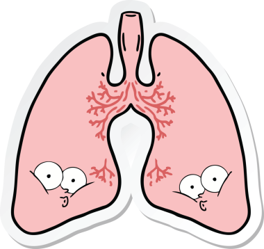 Çizgi film akciğerlerinin orijinal çıkartması.