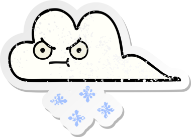 Tatlı bir kar bulutunun orijinal sıkıntılı çıkartması.