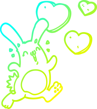 Aşık çizgi film tavşanı çizimi.