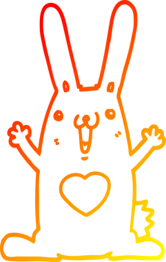 Aşık çizgi film tavşanının orjinal sıcak çizgi çizimi
