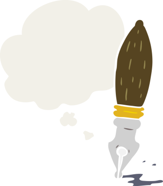 Düşünce baloncuklu orijinal çizgi film kalemi