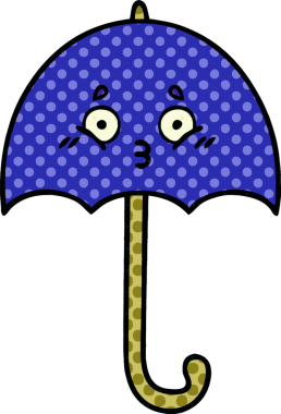 Orijinal çizgi roman tarzı şemsiye.