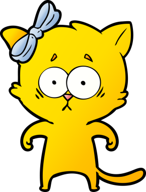 Bir insan tarafından çizilmiş orijinal çizgi film kedisi.