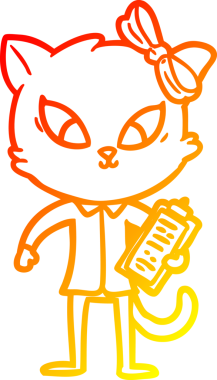 Bir çizgi film kedisinin orjinal sıcak çizgi çizimi