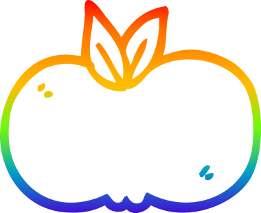 Orijinal gökkuşağı gradyan çizgi çizimi elma çizgi filminin