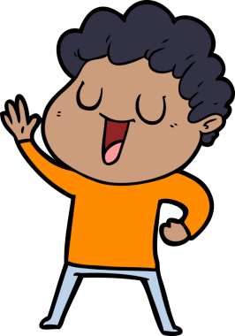 Orijinal el sallayan karikatür adam