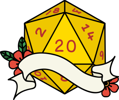 Orijinal Retro Dövme Biçimi Doğal 20 D20 zar atma