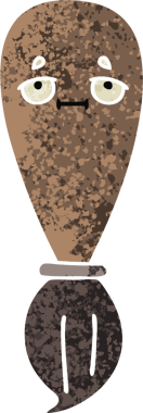 Orijinal retro çizim tarzı bir boya fırçası.