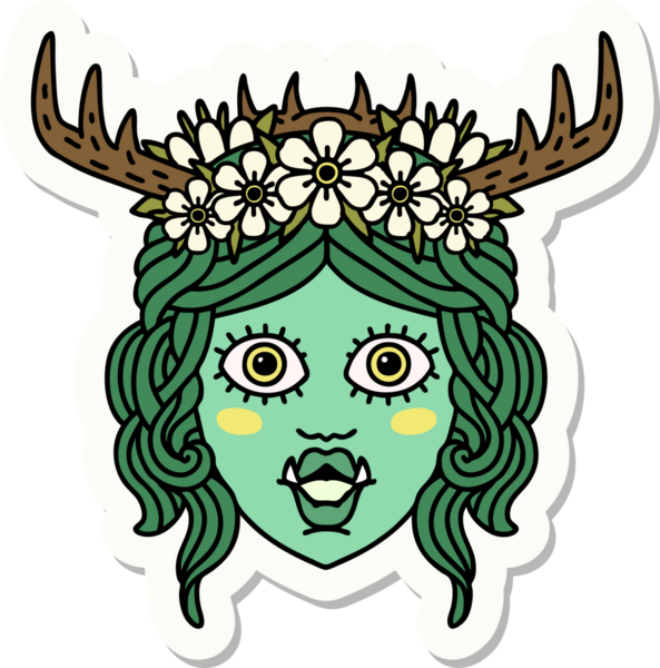 Ork Druid karakter yüzünün orijinal etiketi