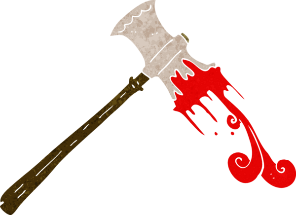 Orijinal karikatür avcısı balta