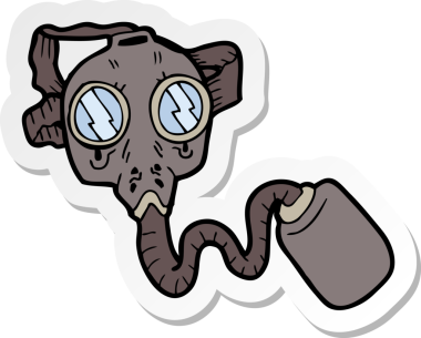 Orijinal bir gaz maskesi çıkartması.