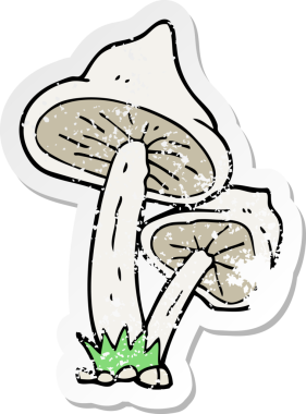 Orijinal retro depresif mantar çıkartması.