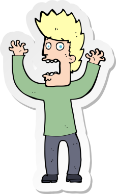 Bir karikatürün orijinal çıkartması.