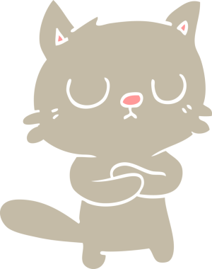 Orijinal düz renkli çizgi film kedisi