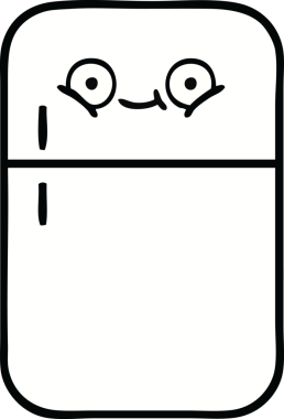 Buzdolabının orijinal şirin karikatürü.