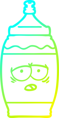 Bir çizgi film spor içeceğinin orjinal soğuk gradyan çizimi