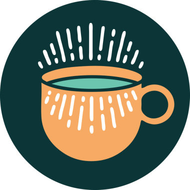 Bir fincan kahvenin orijinal ikonik dövme görüntüsü