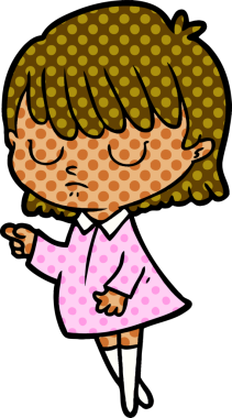 Bir insan tarafından çizilmiş orijinal karikatür kadın.