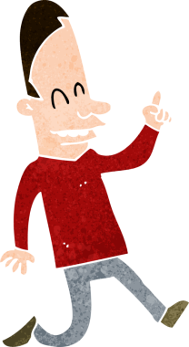 Orijinal çizgi film mutlu adam işaret