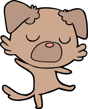 Bir insan tarafından çizilmiş orijinal bir çizgi film köpeği.