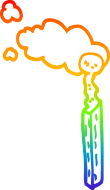 Orijinal gökkuşağı gradyan çizgi çizimi yanmış bir kibritin