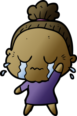 Asıl çizgi film ağlayan yaşlı kadın.