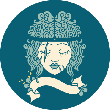 Orijinal Retro Dövme Tarzı İnsan Barbar Karakteri