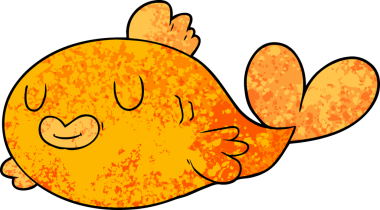 Orijinal mutlu çizgi film balığı.