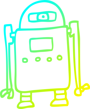 Orijinal soğuk gradyan çizgi robot çizimi