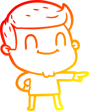 Karikatür dostu bir adamın orjinal sıcak çizgi çizimi