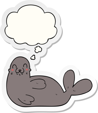 Yazılı çıkartma olarak düşünce baloncuğu olan orijinal karikatür mührü