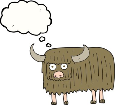 Orjinal serbest çizim düşünce balonu çizgi filmi kıllı inek